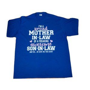 I'm a Proud Mother-in-Law Awesome T-Shirt Royal Blue Womens Plus Size (25 x 31)